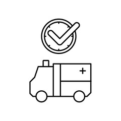 ambulance icon design on time