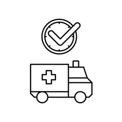 ambulance icon design on time
