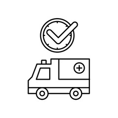 ambulance icon design on time
