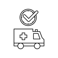 ambulance icon design on time