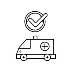 ambulance icon design on time