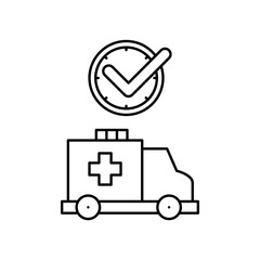 

ambulance icon design on time
