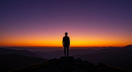 silhouette of a man in the sunset