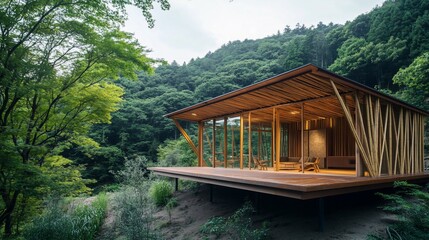 Serene Forest Retreat, Modern Architectural Marvel Nestled in Lush Greenery