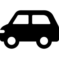 Black Minivan Side View Icon