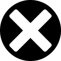 Black Circle X Mark Icon Graphic