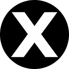 White X Black Circle Graphic Design