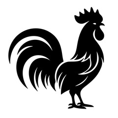 icon, rooster vector silhouette, high quality
