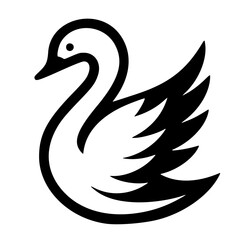 icon, swan vector silhouette, high quality