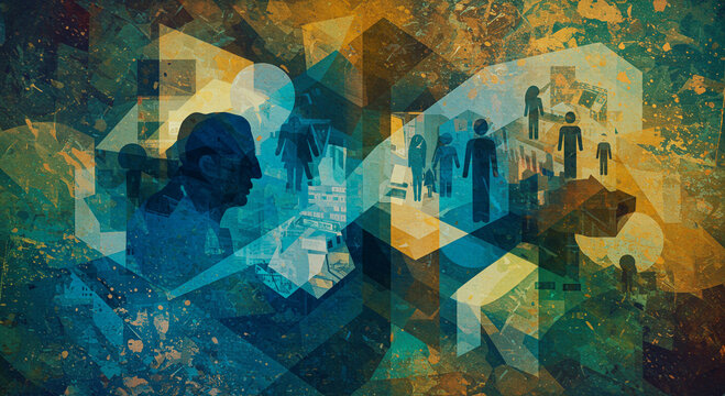 Interwoven destinies contemplation amidst urban existence