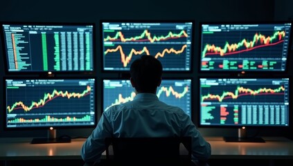 Montage of diverse business people using digital technology and computers for communication and finance in a modern office, representing future success