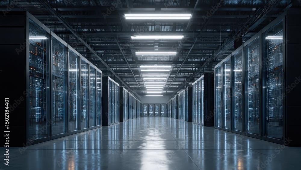 Poster data center servers computers technology