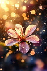 Fototapeta premium flower water droplets background closeup hue