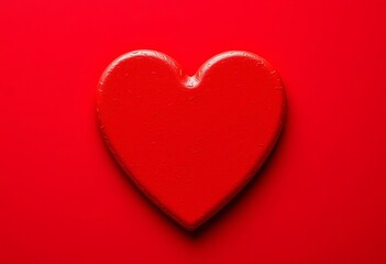 Obraz premium Deep red background, textured heart shape subtly embossed, surface, embossed heart