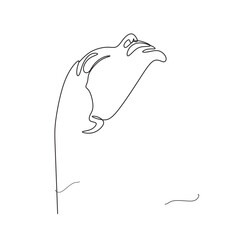 Continuous one line drawing of confident 