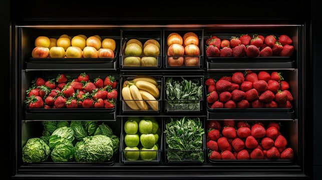 Grocery store display of fresh produce