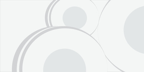 White geometric abstract background overlap layer on bright space with lines effect decoration. Modern graphic design element circles style concept for banner.