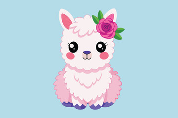 cute alpaca illustration  Vector