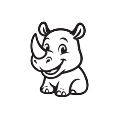cute baby rhino mascot
