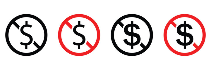 Free of Charge Vector Icons – Flat Design Symbols for Free Services and No Cost Concepts