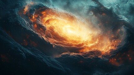 Cosmic Star Bloom Spreads Across a Cybernetic Galaxy With Glowing Ink Textures Spinning Into a Mystical Cloud of Machine Symbols Light and Marble Swirl