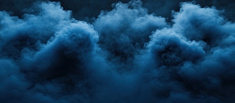 Dense, dark blue smoke clouds
