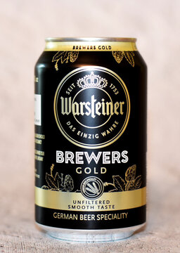 Warsteiner brewers gold beer can