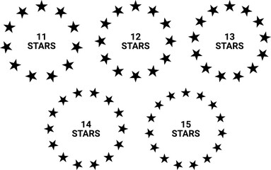 Circle Stars Pattern with 11 12 13 14 15 Ring Formation Illustration