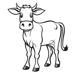 Fototapeta premium A cow, coloring page.