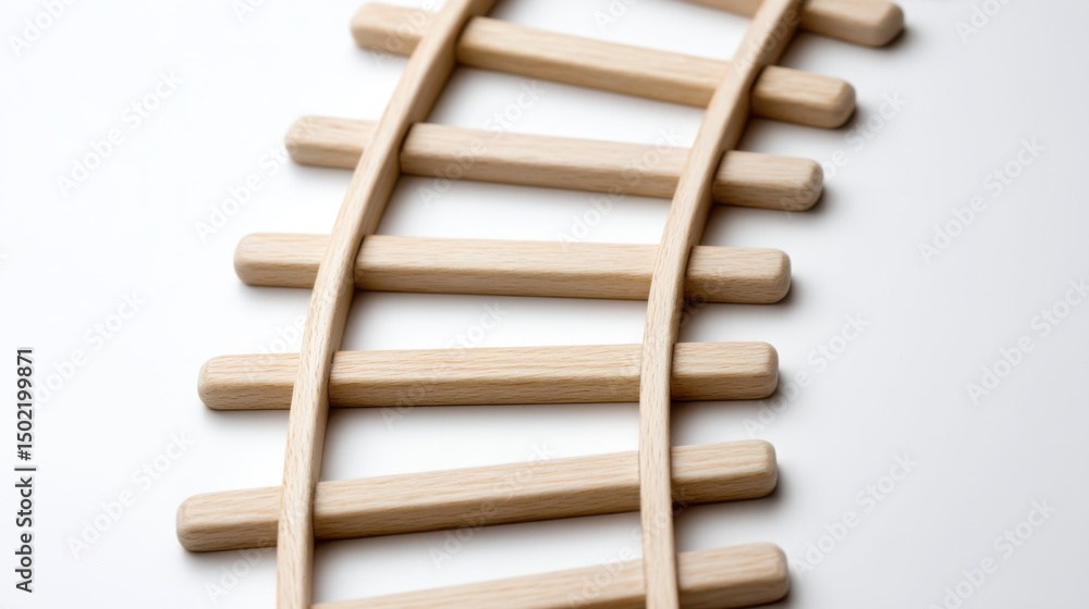 Poster simple wooden ladder against a neutral background symbolizing the concept of tracking escalation and