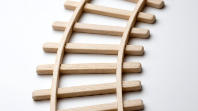 Simple wooden ladder against a neutral background symbolizing the concept of tracking escalation and urgent issue resolution