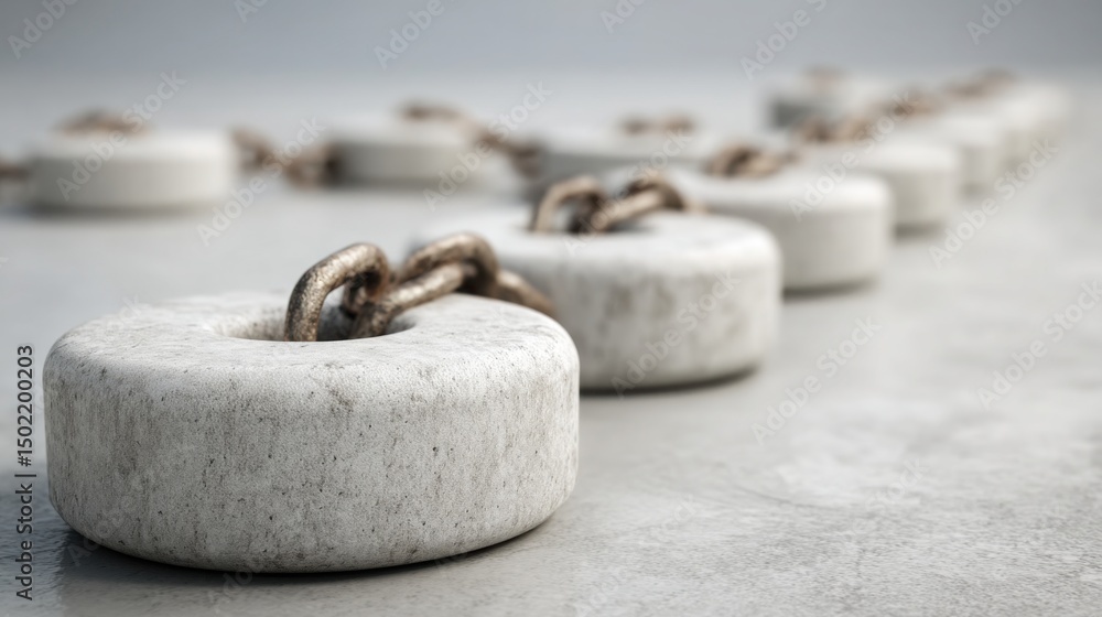 Poster placed on a concrete block symbolizing strength and resilience in overcoming challenges and obstacle