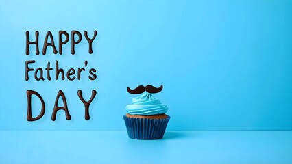 Happy father s day cupcake with mustache decoration