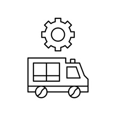 Fototapeta premium ambulance settings icon design