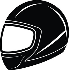 Helmet silhouette vector illustration.