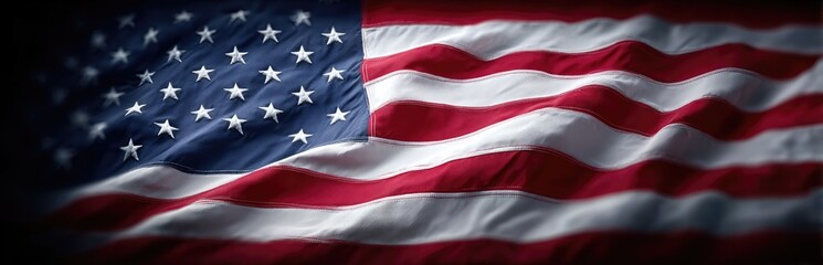Obraz premium Glorious Stars and Stripes Under the Sky