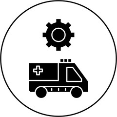 Fototapeta premium ambulance settings icon design