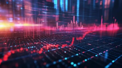 Abstract digital chart and data visualization depicting market trends - Powered by Adobe