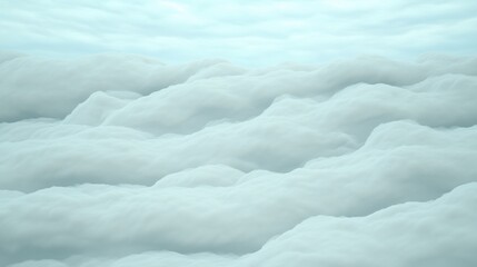 Fototapeta premium An aerial view of soft, billowy clouds, creating a sense of peace and serenity. The fluffy clouds spread across the frame creating a calming scene