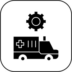 Fototapeta premium ambulance settings icon design
