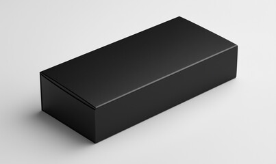Black rectangular mockup chocolate packaging box still life