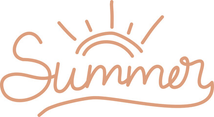 Handwritten Summer graphic with sun