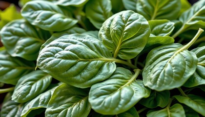 a close up photograph of a fresh basil plant with green leaves.