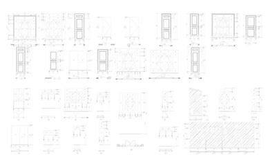 Drawings 2d, door and window expansion with vector design.