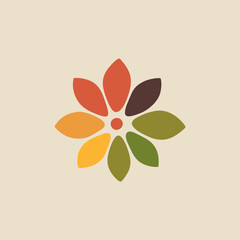 Vibrant flower logo design representing nature-inspired creativity and sophistication for businesses.