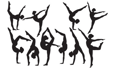 Yoga silhouette. Meditating woman in lotus position. Vector illustration