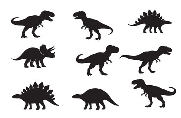 Black dinosaur silhouettes for kids
