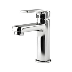 Modern chrome faucet on a black backdrop