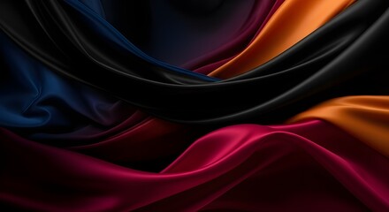 Fototapeta premium red silk background , dark blue silk background ,dark silk background