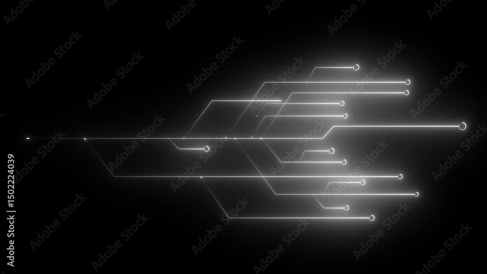 Aufkleber neon circuit board lines. abstract technology neon circuit board. digital circuit board components. 